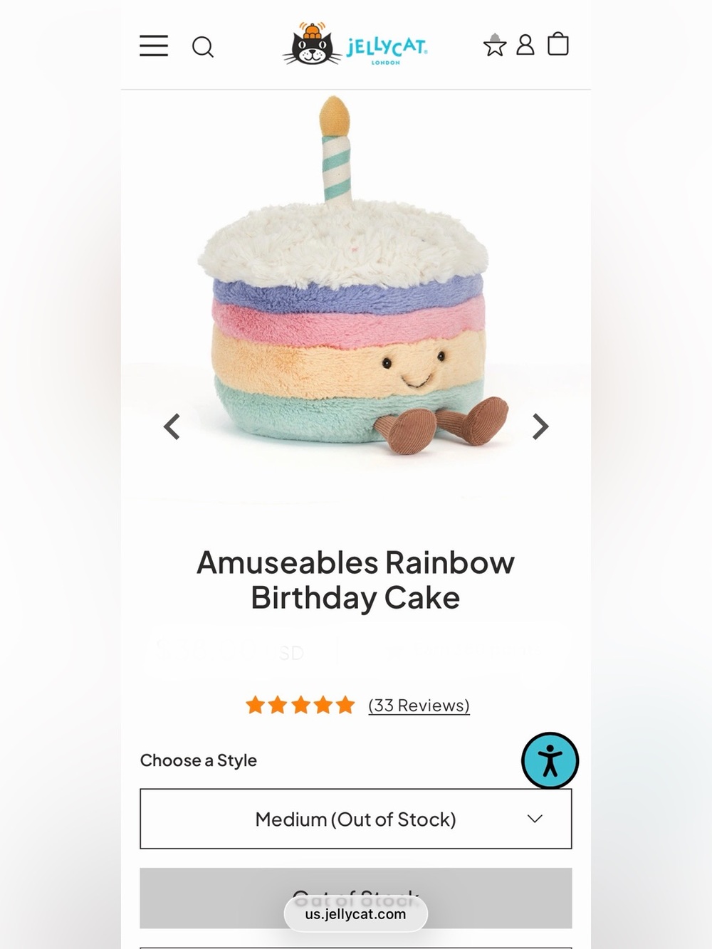 Amuseables Rainbow Birthday Cake